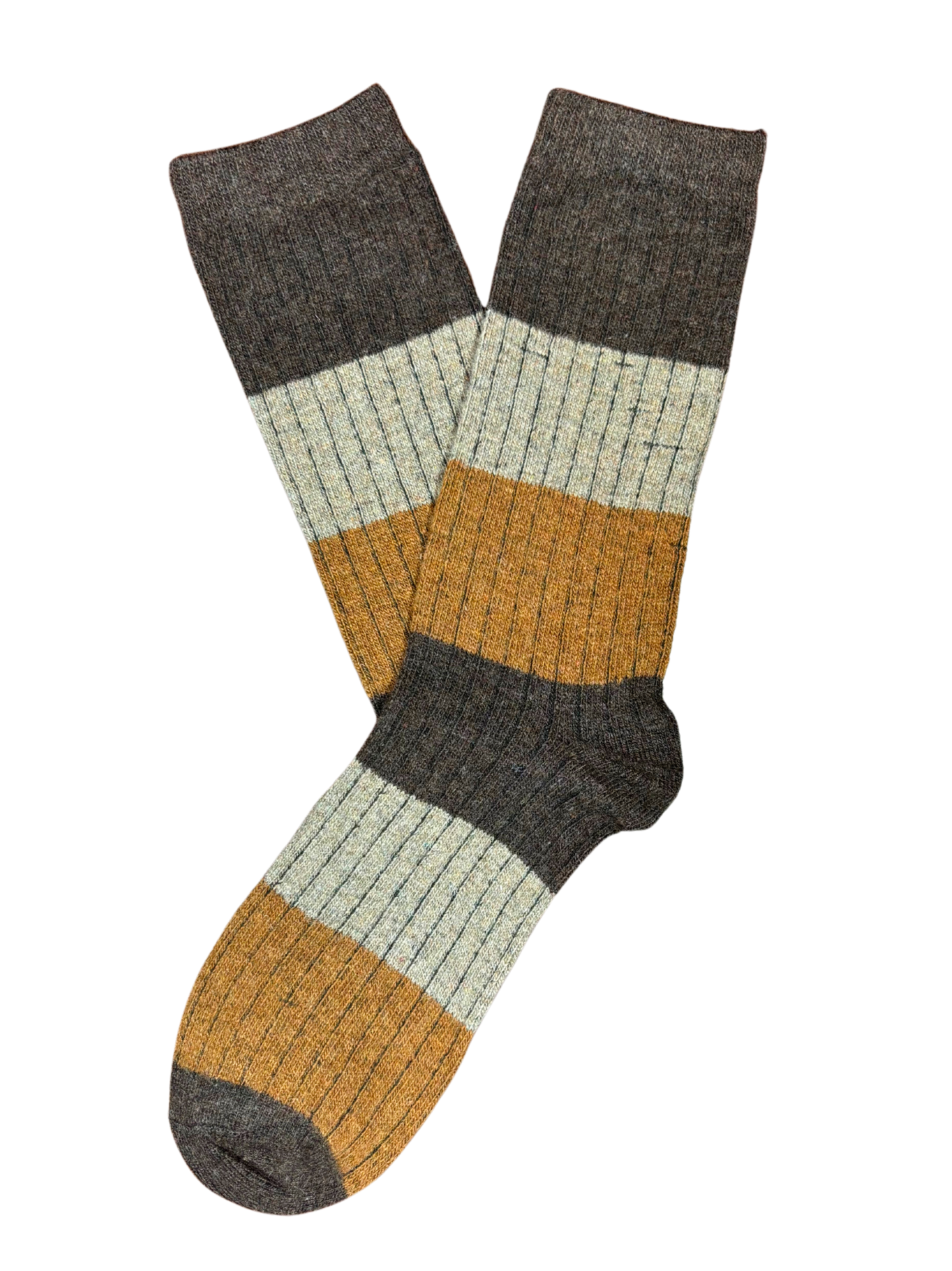 Calcetín Lana Rayas Marrones