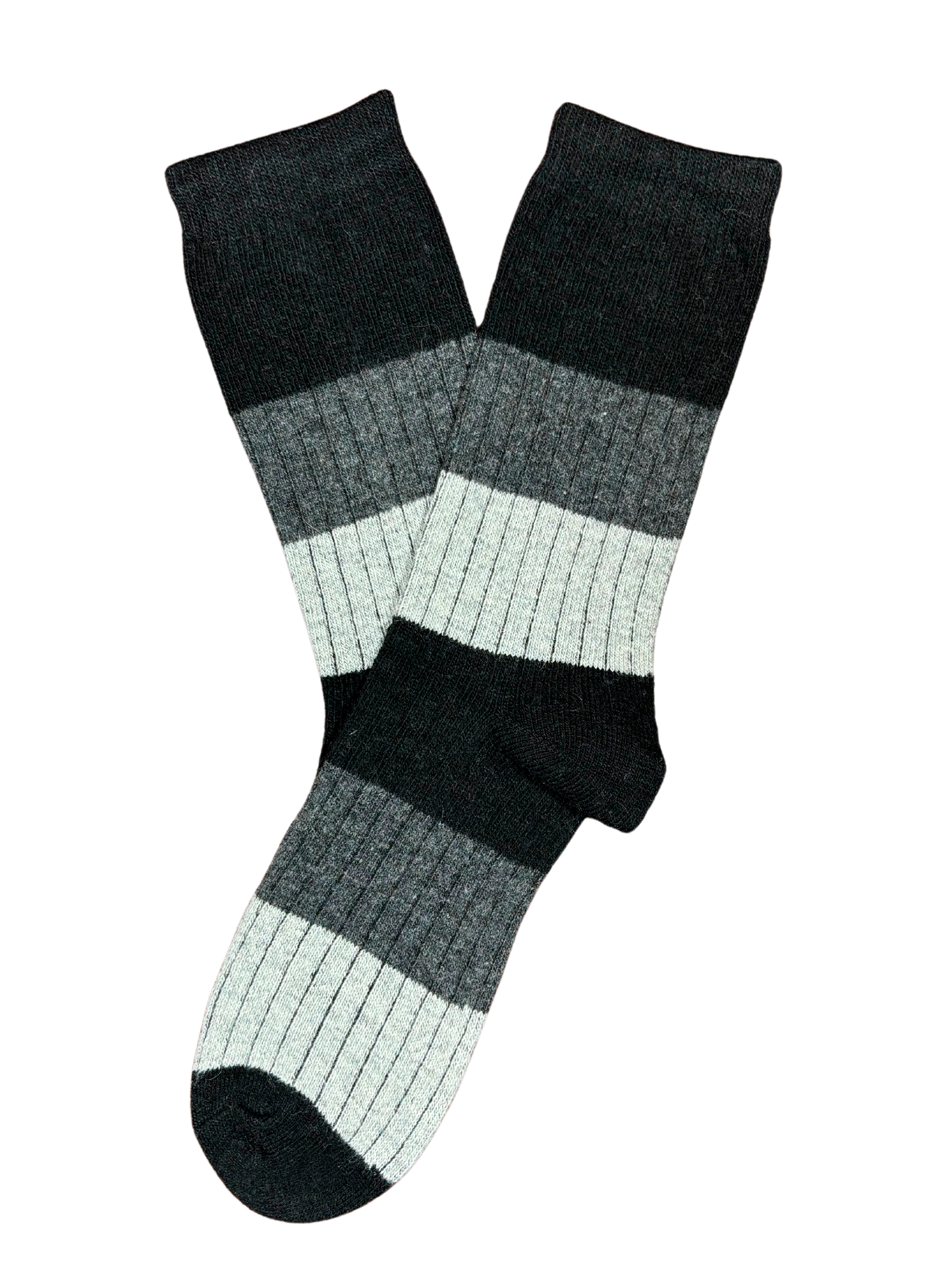 Calcetín Lana Rayas Negro