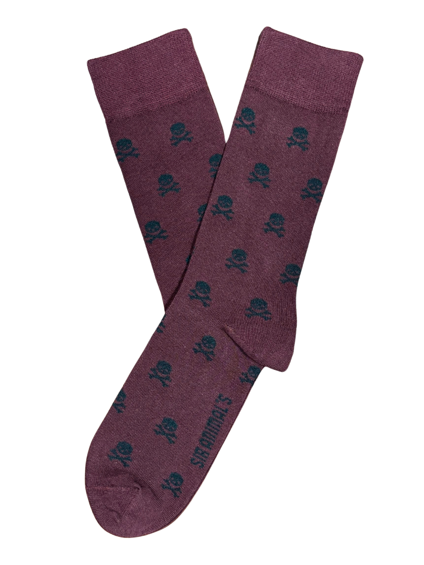 Calcetín Calaveras Burdeos