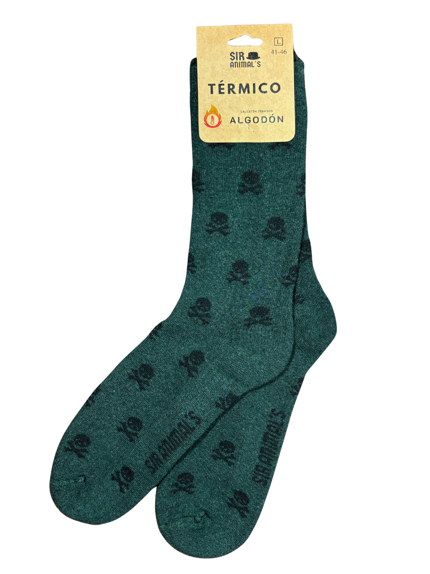 Calcetín Térmico Calaveras Verde
