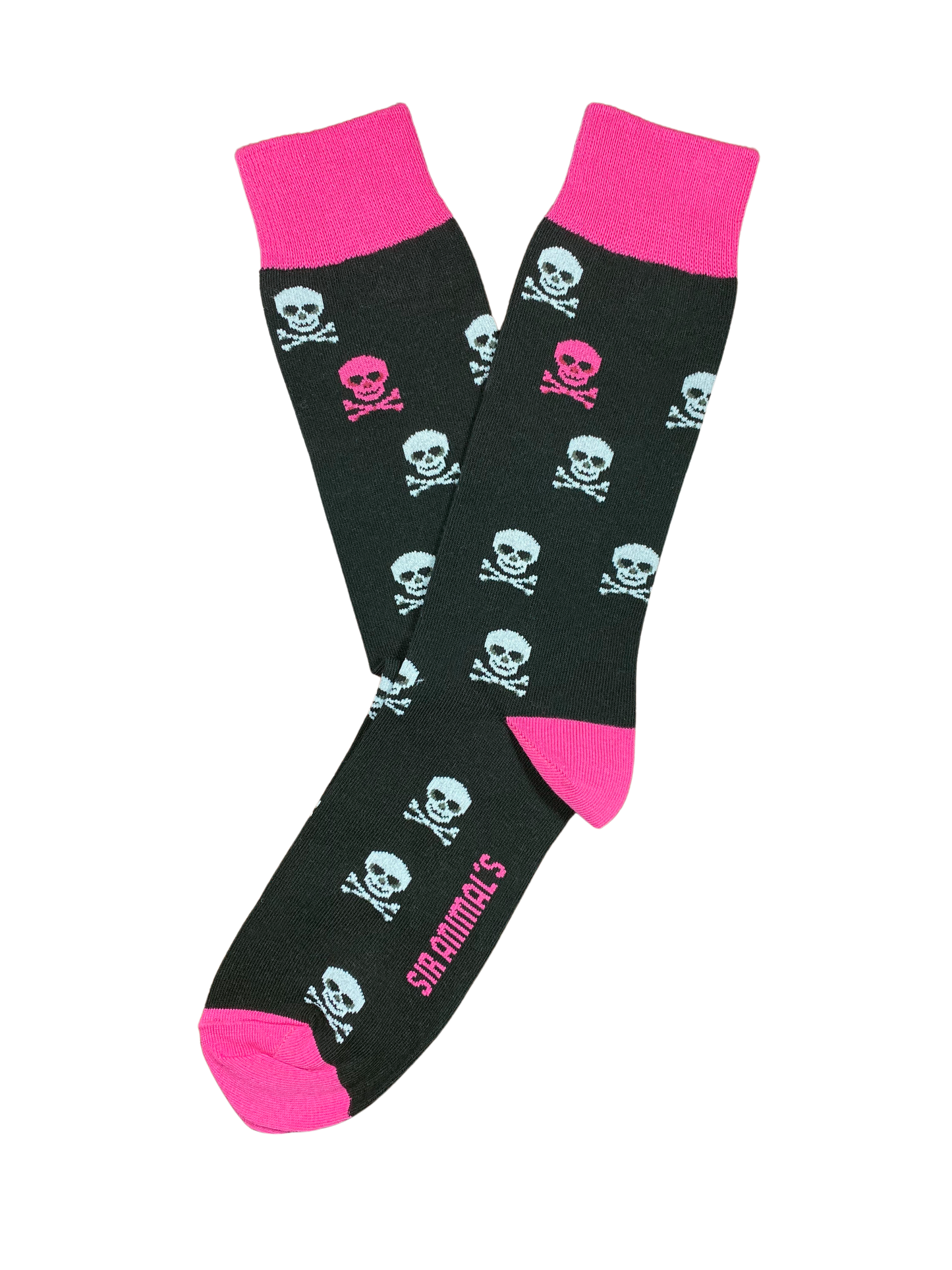 Calcetín Calaveras Negro Fucsia